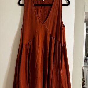 Rust Orange Sleeveless Dress